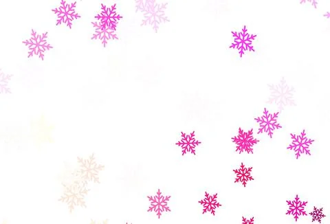 Light Pink, Yellow vector pattern with christmas snowflakes, stars. 库存插图