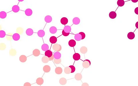 Light Pink, Yellow vector pattern with artificial intelligence network. Stock Illustration