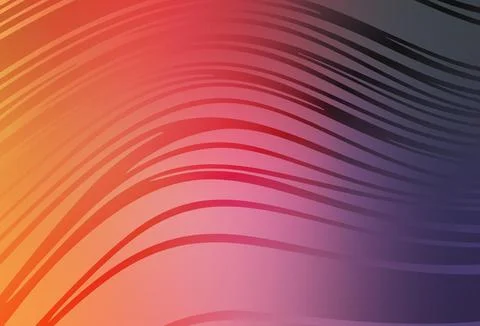 Light Pink, Yellow vector pattern with curved lines. 스톡 일러스트