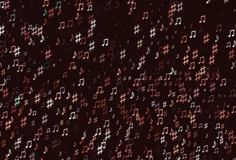Light Pink, Yellow vector pattern with music elements. Illustrazione stock