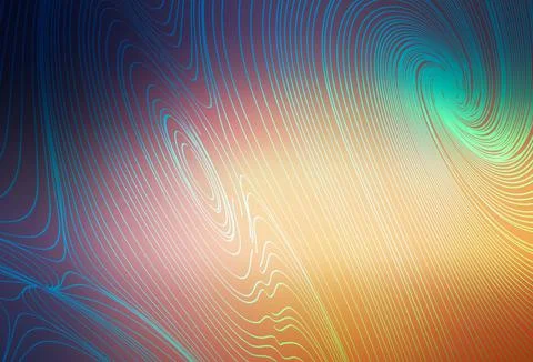 Light Pink, Yellow vector pattern with curved lines. Stock Illustration