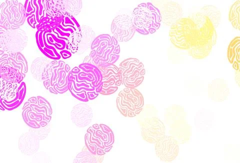 Light Pink, Yellow vector texture with abstract forms. Stock Illustration