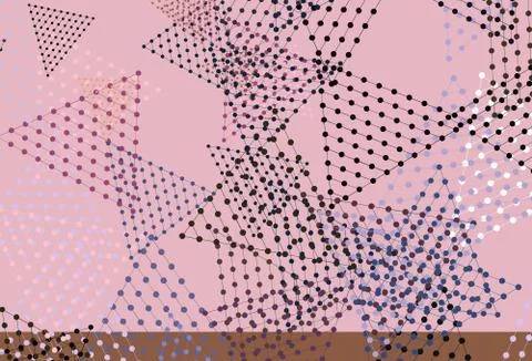 Light Pink, Yellow vector texture with triangular style with circles. Stock Illustration