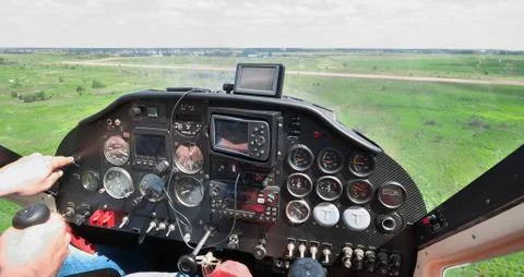 Light plane landing Stock Photos