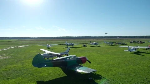 The light plane taking off Stock Footage 71210743