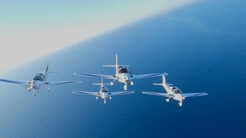 Light Planes formation Stock Footage 221244124