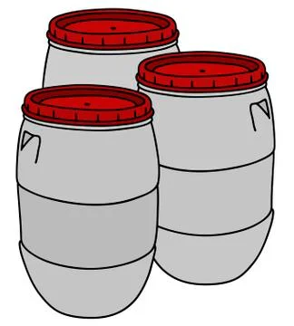 Light plastic barrels Stock Illustration