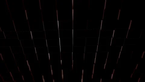 Light plastic cubic surface in wave motion, rotating and coming closer, focused Stock Footage 124498961