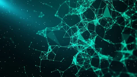 Light Plexus Green Blue Particle Background Stock Footage 83298186