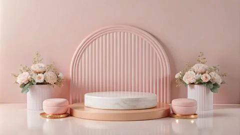 Light podium stand for cosmetics and product display background Stock Illustration