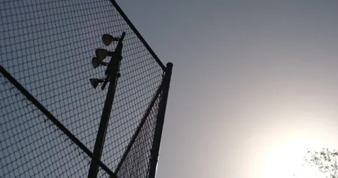 Light Pole on A Baseball Field Stock Footage 320504881