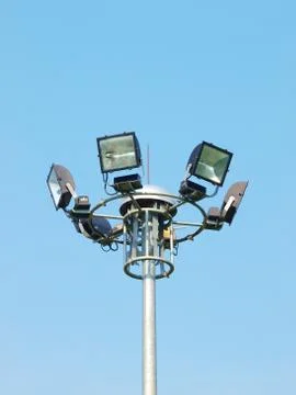 Light pole on blue sky background Stock Photos