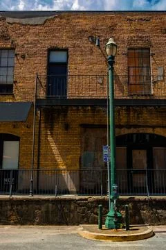 Light pole outside the warehouse Stock Photos