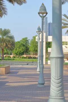 LIGHT POLE IN A PARK Stock Photos