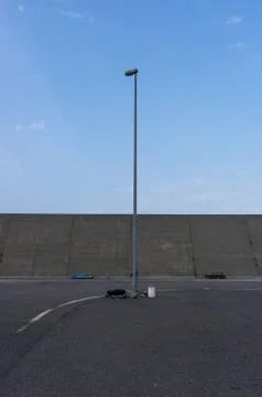 Light pole in a port Stock Photos