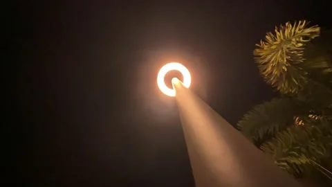 LIGHT POLE WITH RING LIGHT IN HILTON RESORT, ALEXANDRIA-EGYPT(2024 UPDATED!) Stock Footage 233485414
