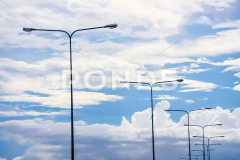 Light pole on sky Stock Photos