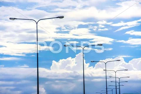 Light pole on sky Stock Photos