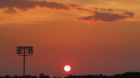 Light Pole Sunset Stock Footage 25017790