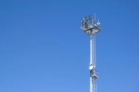 Light pole tower on blue sky Stock Photos
