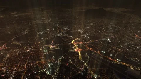 Light pollution in a city Stock Footage 160152244