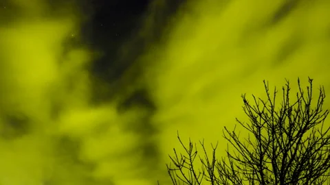 Light pollution reflected in the clouds Stock Footage 135597405