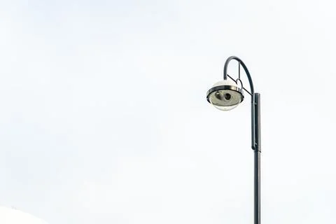 Light post with white sky background and multi light, copy space Stock Photos
