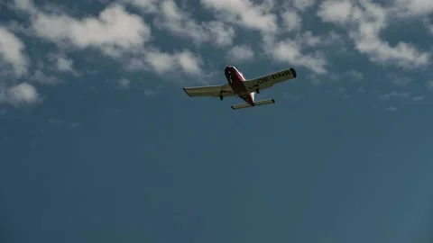 Light private airplane in the sky Video stock 202012555