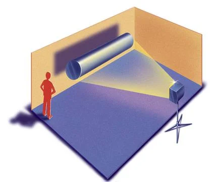  Light projection, drawing The shadow of a cylinder. Take a cylinder. A sh... Stock Photos