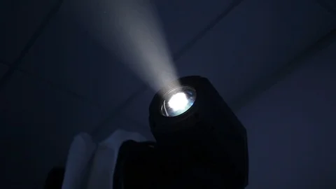 Light projector in a dark room Stock Footage 87028033