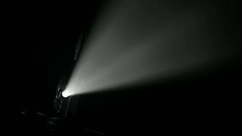 Light projector ray in dark room Stock Footage 70836914