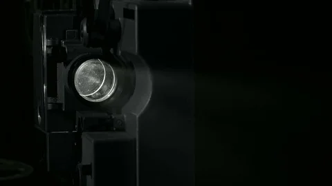 Light projector ray in dark room Stock Footage 70837028