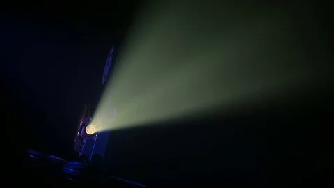 Light projector ray in dark room Stock Footage 70837186