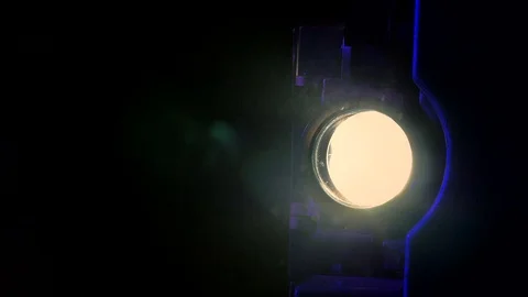 Light projector ray in dark room Stock Footage 70837306