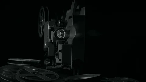 Light projector ray in dark room, Stock Footage 70842989