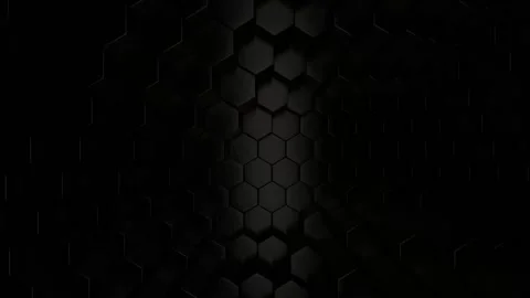Light pulses on retractable metal hexagons. Stock Footage 145807755