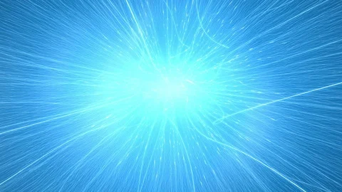 Light pulses travel down wavy lines on blue background Stock Footage 76241580