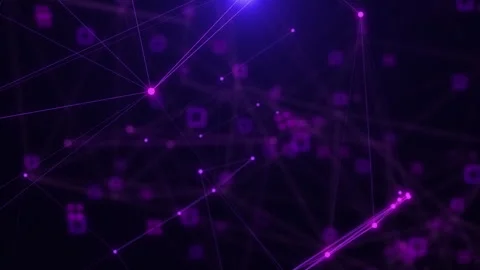 Light Purple Abstract Technology Digital Polygon Line Network Concept. Stock Footage 251196463