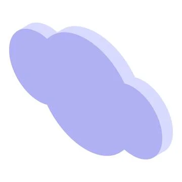 Light purple cloud floating in the sky in isometric view Illustrazione stock