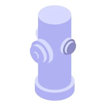 Light purple fire hydrant standing upright in isometric view イラスト素材