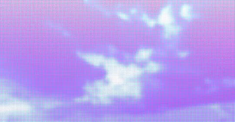 Light Purple Halftone Sky with Clouds Vector Backround Stock Illustration