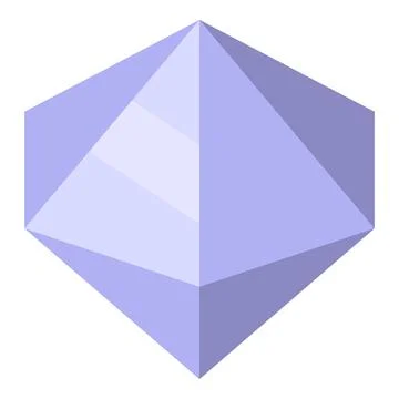 Light purple hexagonal prism rotating in the empty space Stock Illustration