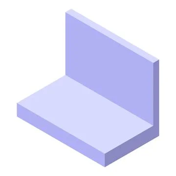 Light purple l shaped wall creating a corner in isometric view Stock Illustration