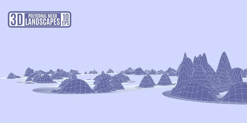 Light purple pattern polygonal mountains futuristic Illustrazione stock
