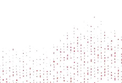 Light Purple, Pink vector backdrop with algebra elements. Illustrazione stock