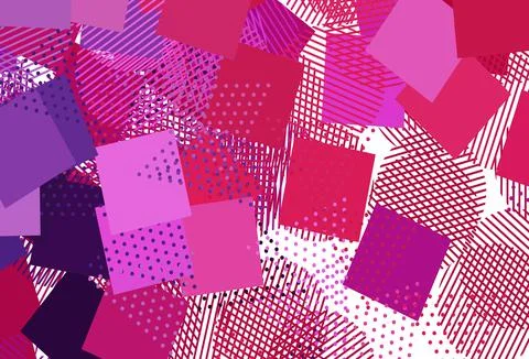 Light Purple, Pink vector backdrop with lines, circles, rhombus. Illustrazione stock