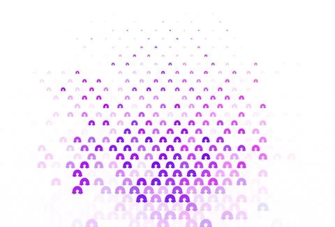 Light Purple, Pink vector backdrop with rainbows, clouds. Illustrazione stock