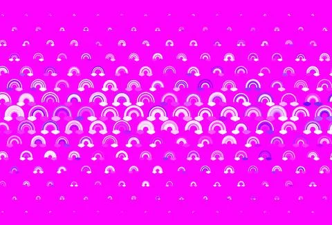 Light Purple, Pink vector backdrop with rainbows, clouds. Illustrazione stock