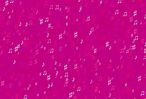 Light Purple, Pink vector backdrop with music notes. Illustrazione stock
