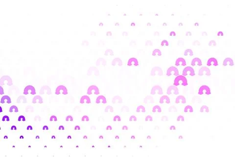 Light Purple, Pink vector background with rainbow symbols. Stock Illustration